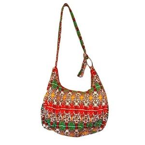 Thai Style Hobo Sling Shoulder Bag  Hippie Purse Bohemian Cotton Stitched